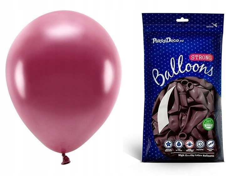 

Balony bordowe 30cm na przyjęcie urodziny 10 sztuk