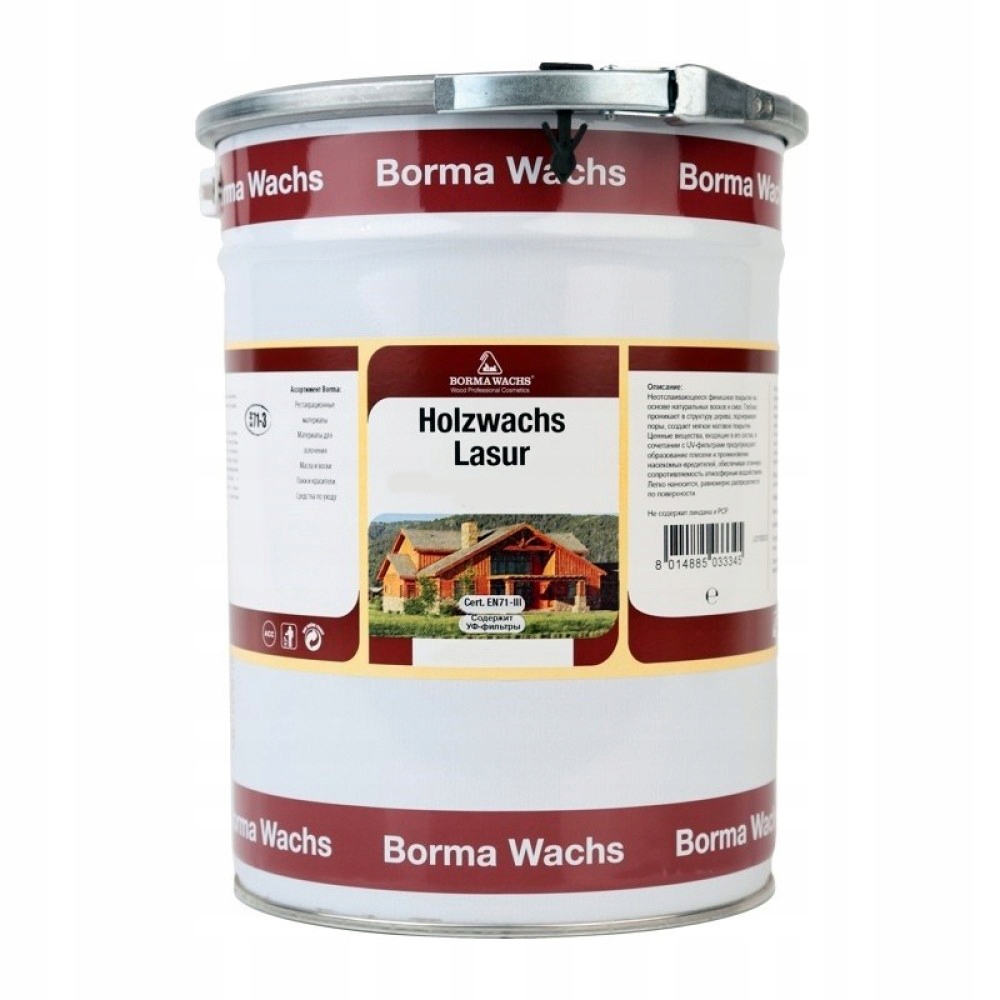 Impregnačná ochranná lazúra na drevo s voskom 3v1 Holwachs Lasur Borma 5 l