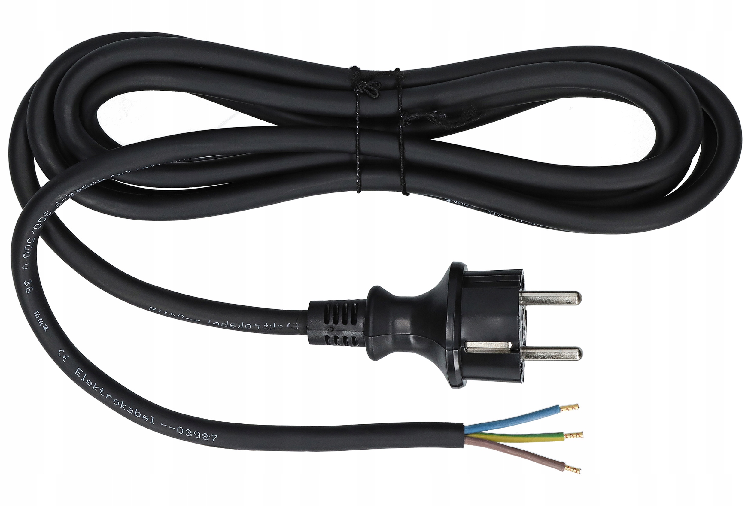 Przewód Kabel z wtyczką prostą IP44 Guma H05RR-F 3x2,5 4m (PP