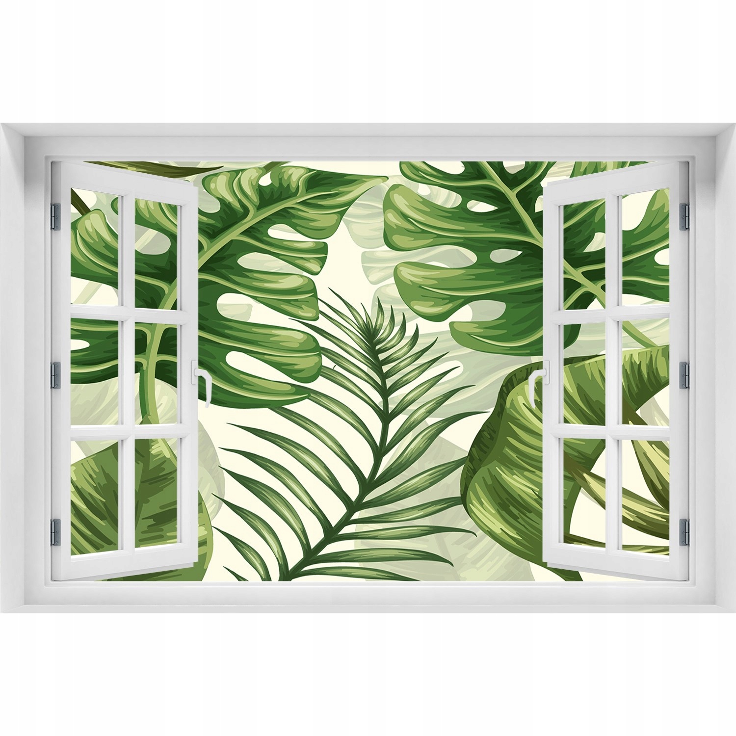 

Naklejka ścienna 3D Okno Tropikalne liście 120x80