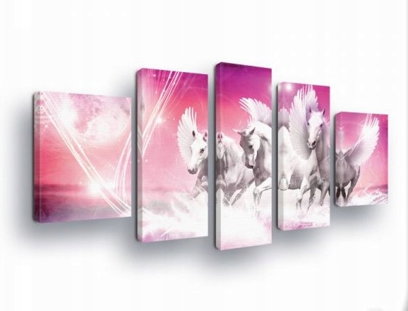 Obraz 170x100 Okrídlené kone pegasy jednorožce let rýchlosť sen