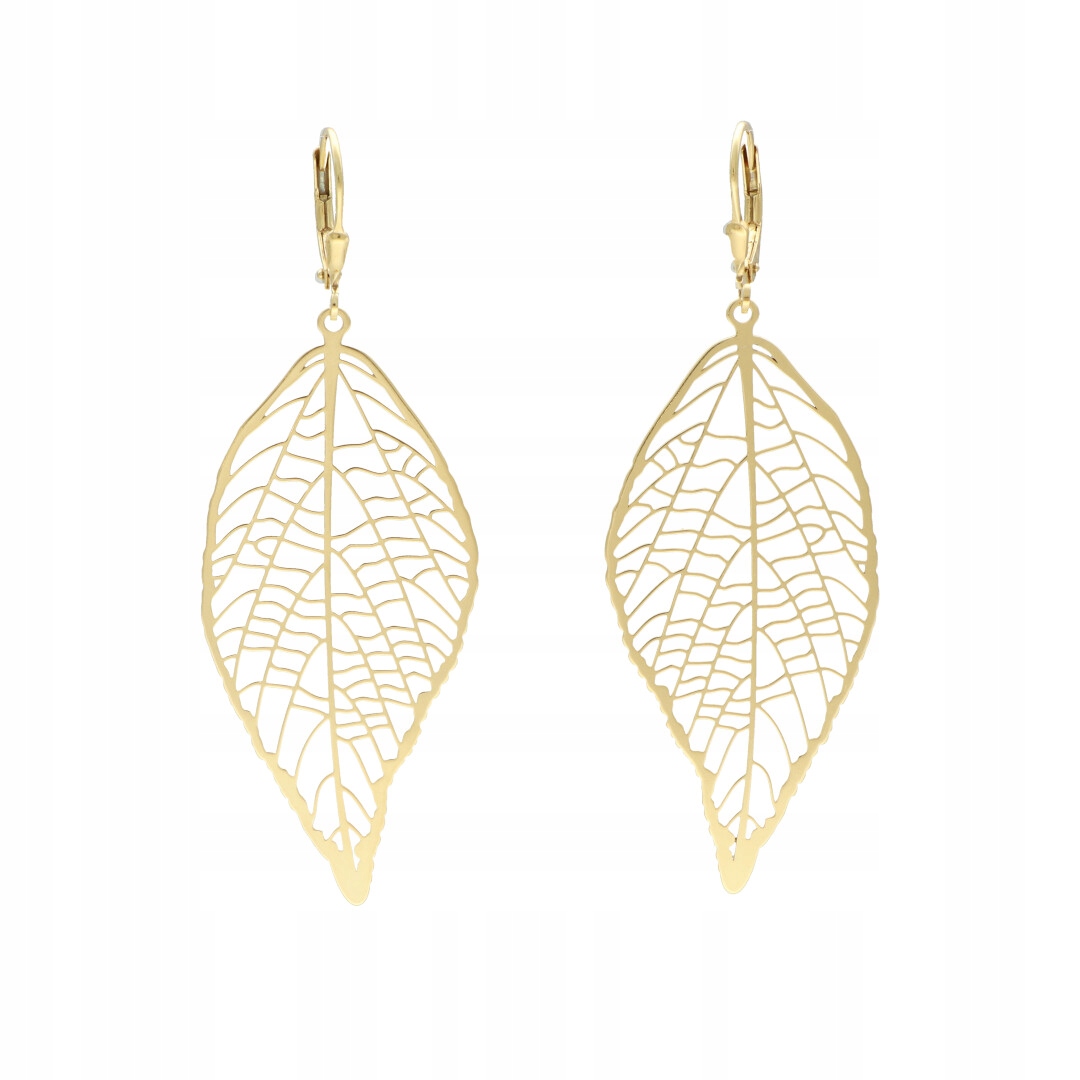 Náušnice s ažurovými listy stříbro pozlacené