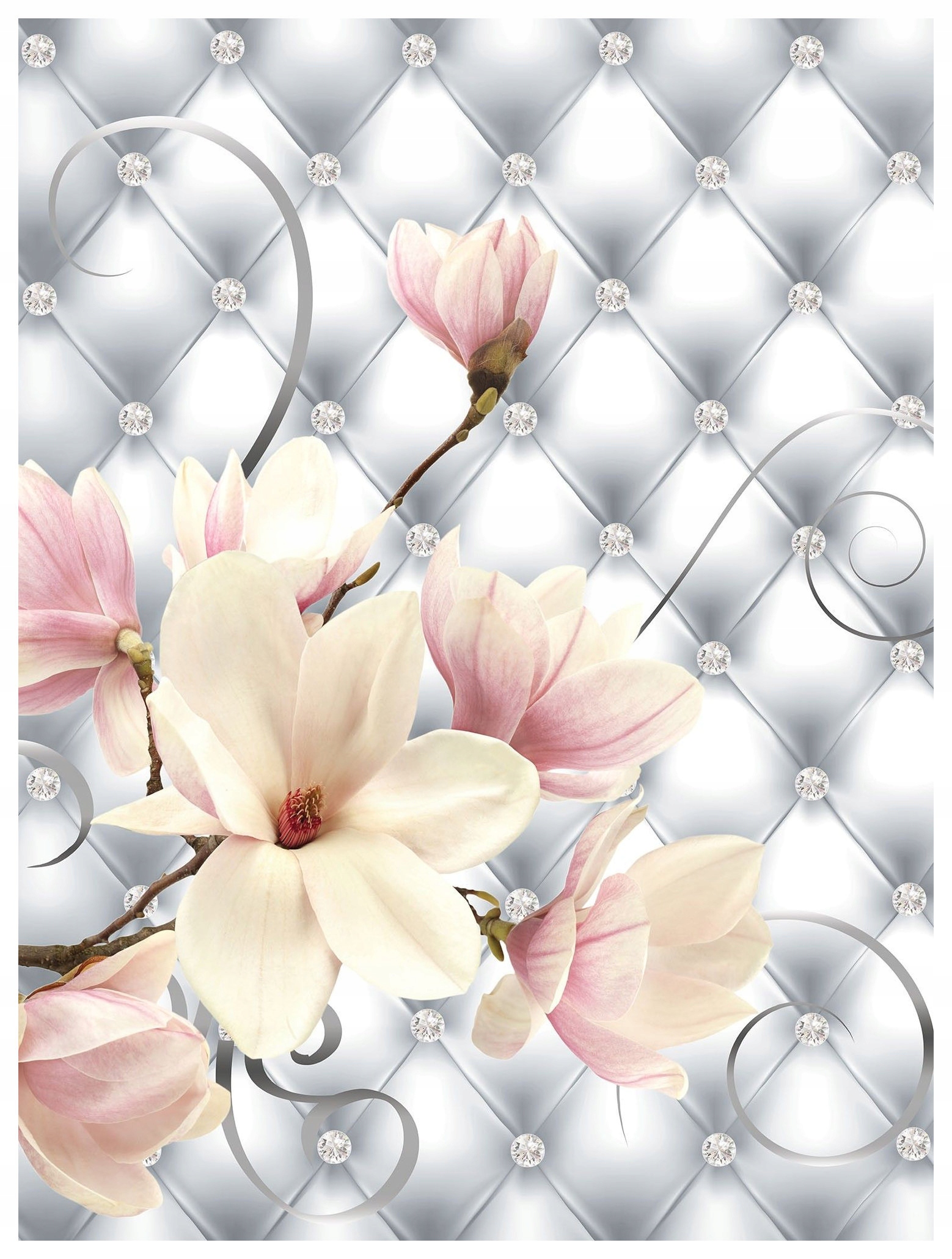 Fototapeta Magnolie Stříbrné diamanty Kvetoucí elegance 184x254 lepidlo