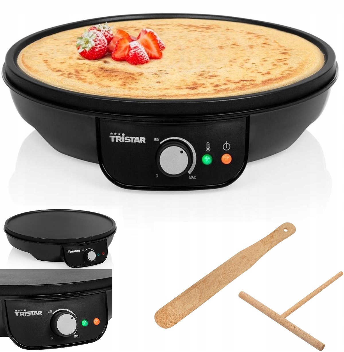 Elektrická Pánev Na Palačinky 30 cm Termostat ocel Lopatky