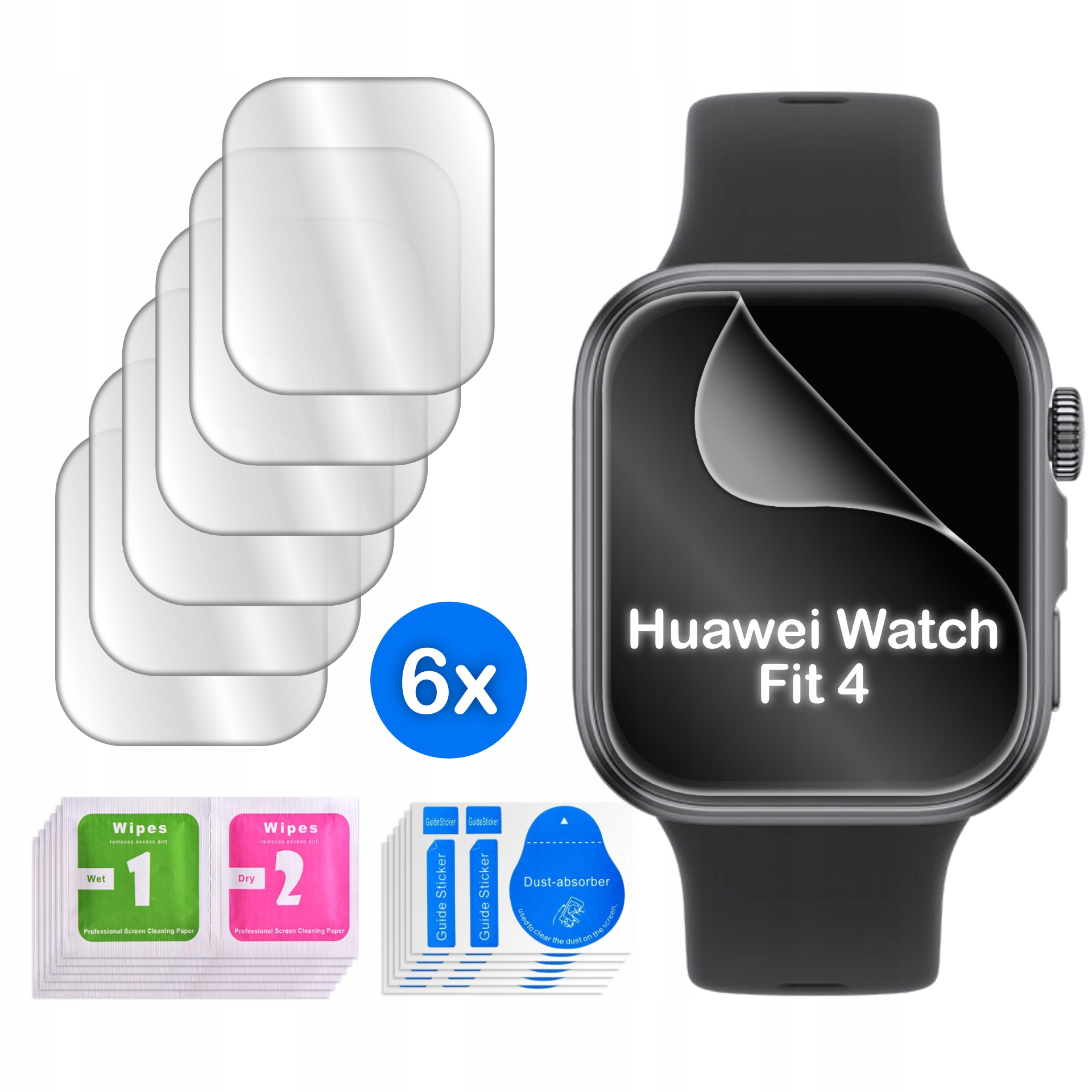 Folia do Huawei Watch Fit 4 Hydrożelowa Ochronna na ekran 3D 6 sztuk
