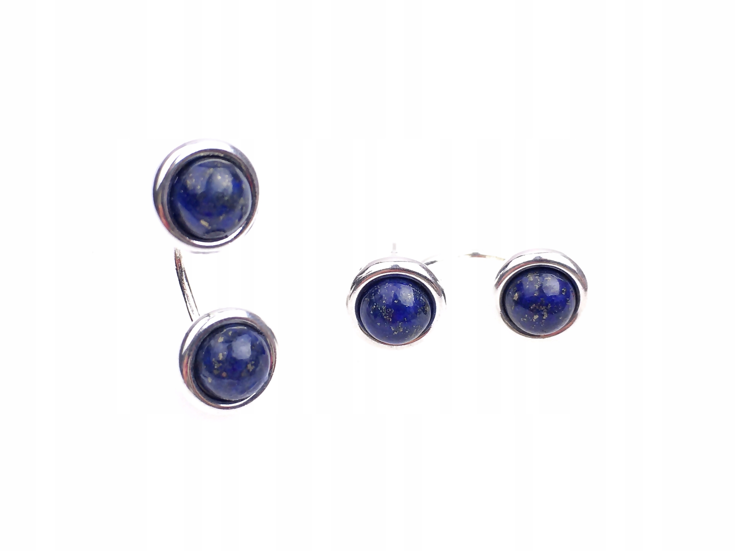 

srebrne 2w1 kolczyki lapis lazuli srebro pr925