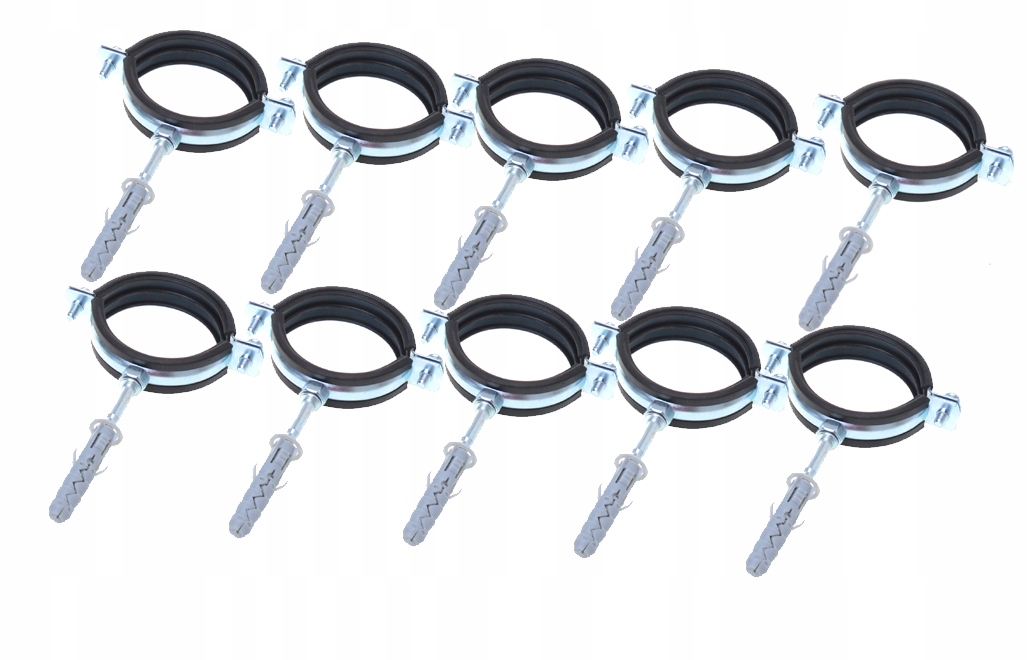 Držáky objímka ocelové pro trubky s gumou 5" Set 10 ks