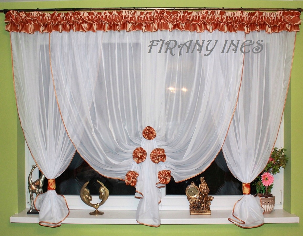 Gotowa Firana Bombka KWIAT 14 KOLORÓW 500/150 Wysokość 150 cm