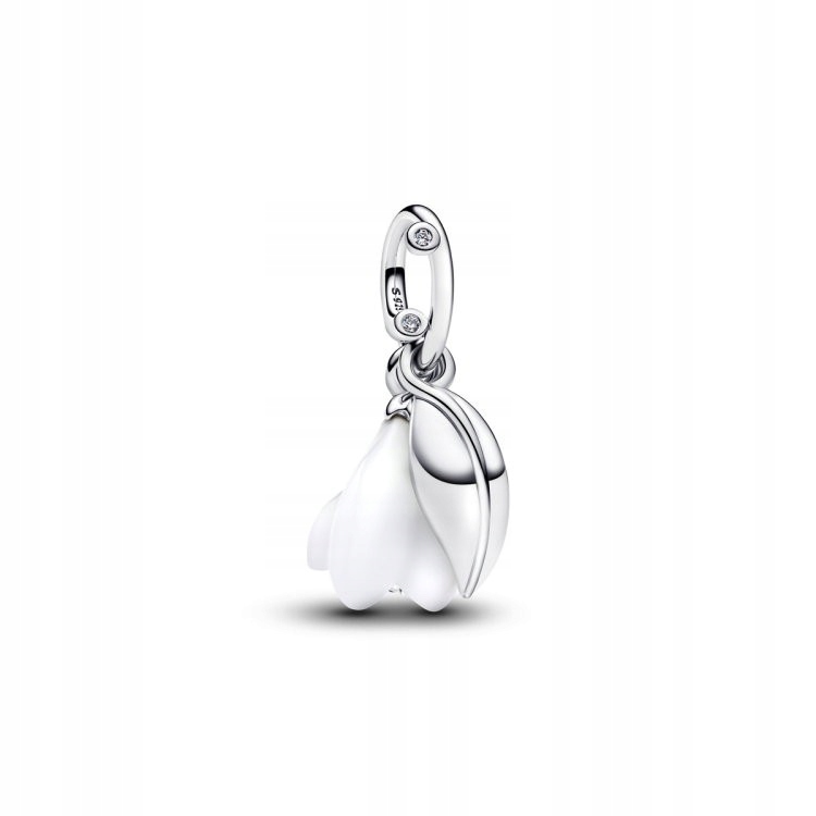 Přívěsek Pandora – Sněženka s bílým sklem Murano 794239C01