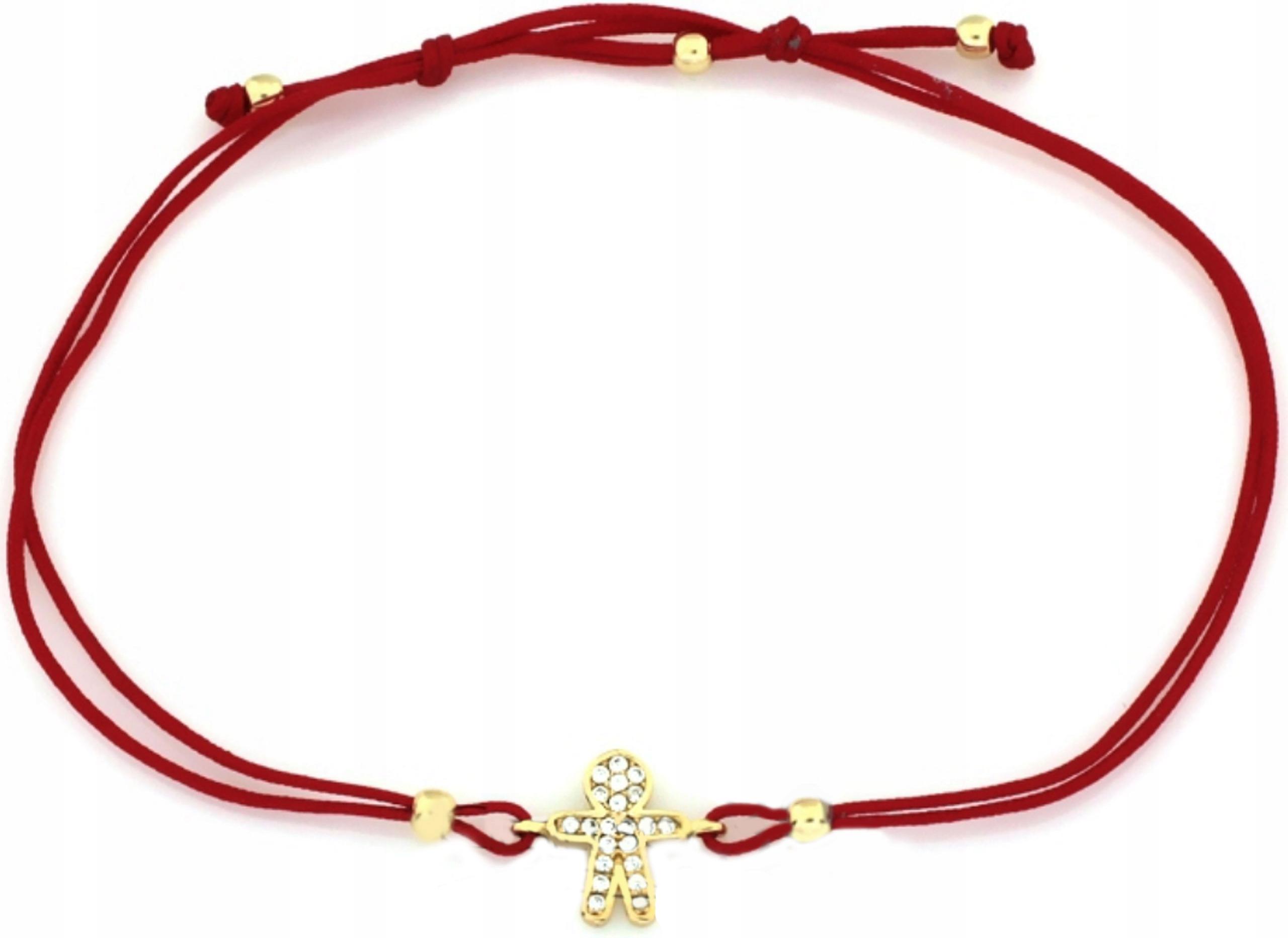 Zlatý náramek 585 šňůrkový chlapec s zirkony a jedinečným vzorem jako dárek