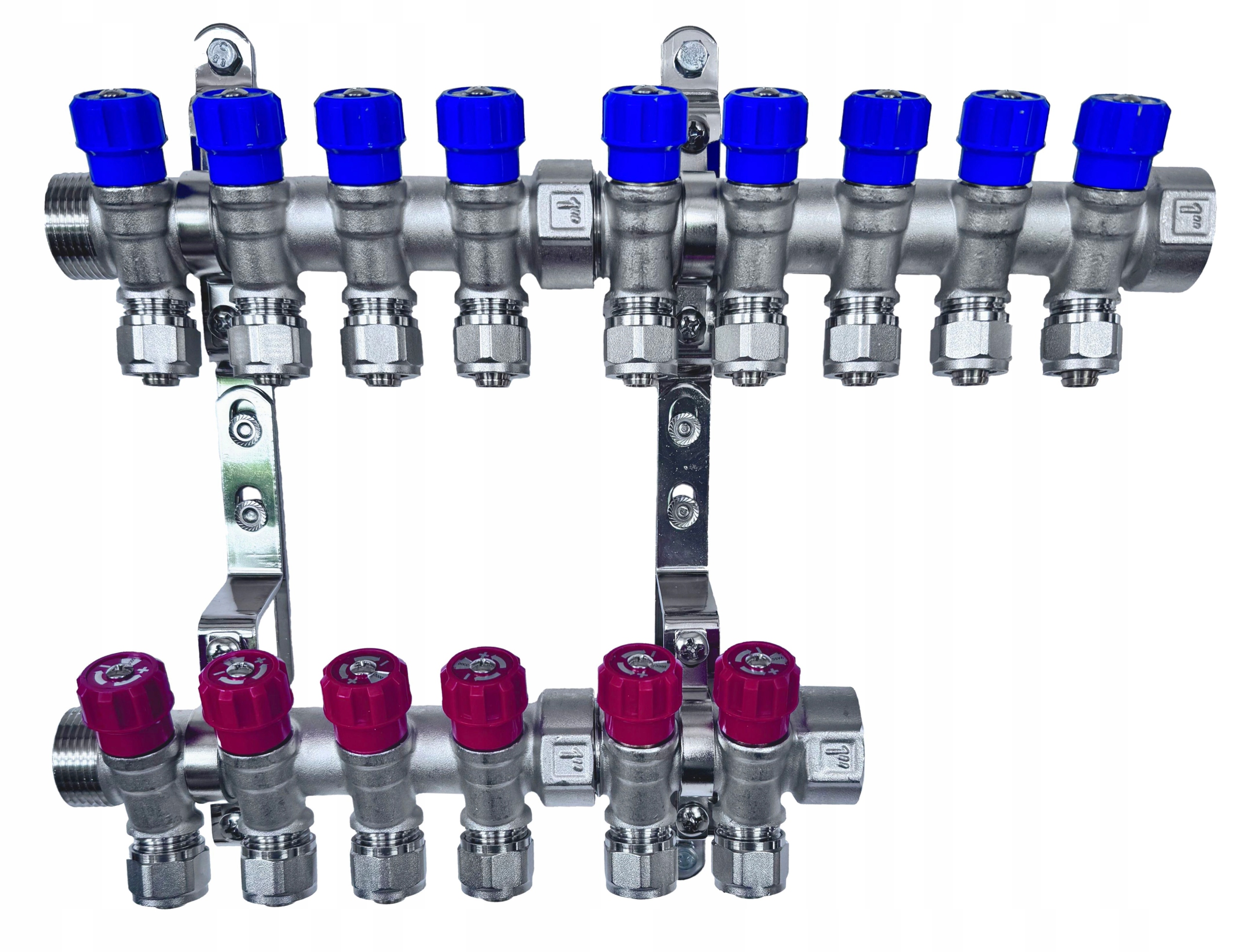 X-home Rozdělovač Pex 1" x 16 mm 9 Obvodů Studené Vody 6 Obvodů Teplé Vody