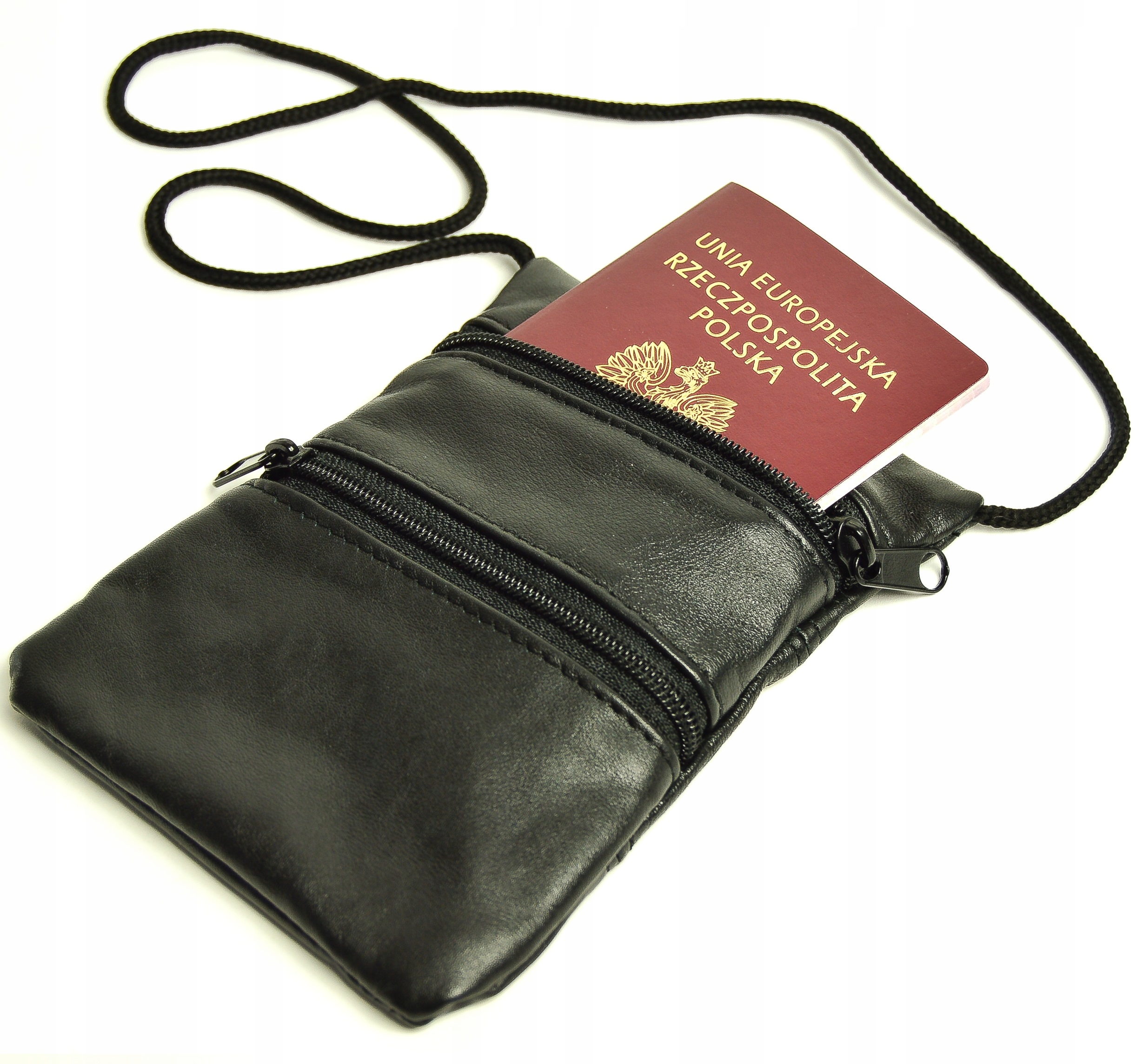 SKÓRA SASZETKA PASZPORTÓWKA ETUI TORBA NA SZYJE PL Płeć produkt uniseks
