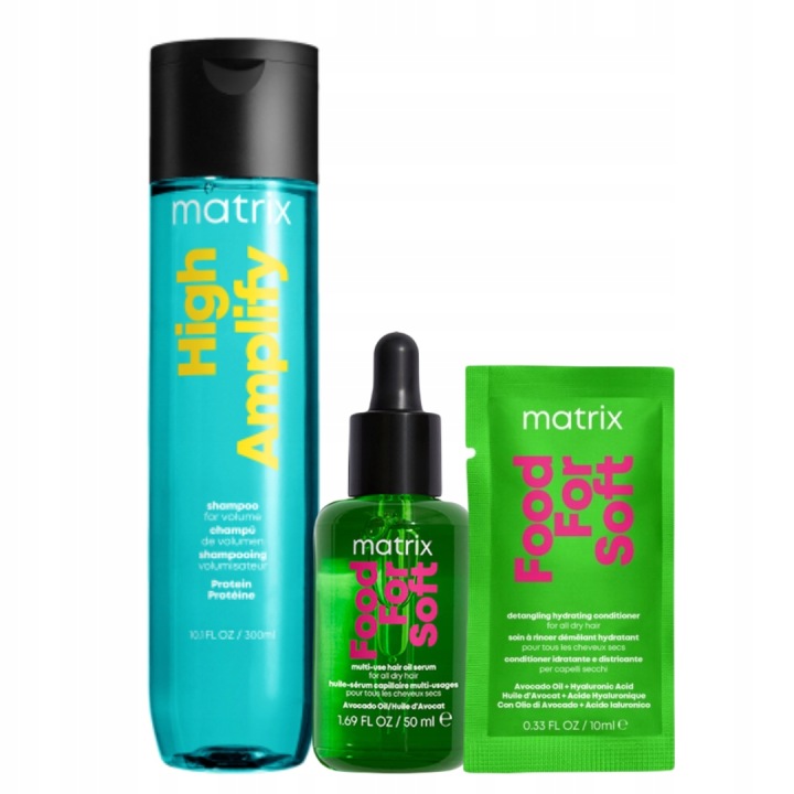 Matrix High Amplify šampon na vlasy Food For Soft olej na vlasy Dárek