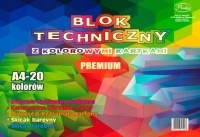 

Blok techniczny A4 kolor 20 kartek 160g Protos
