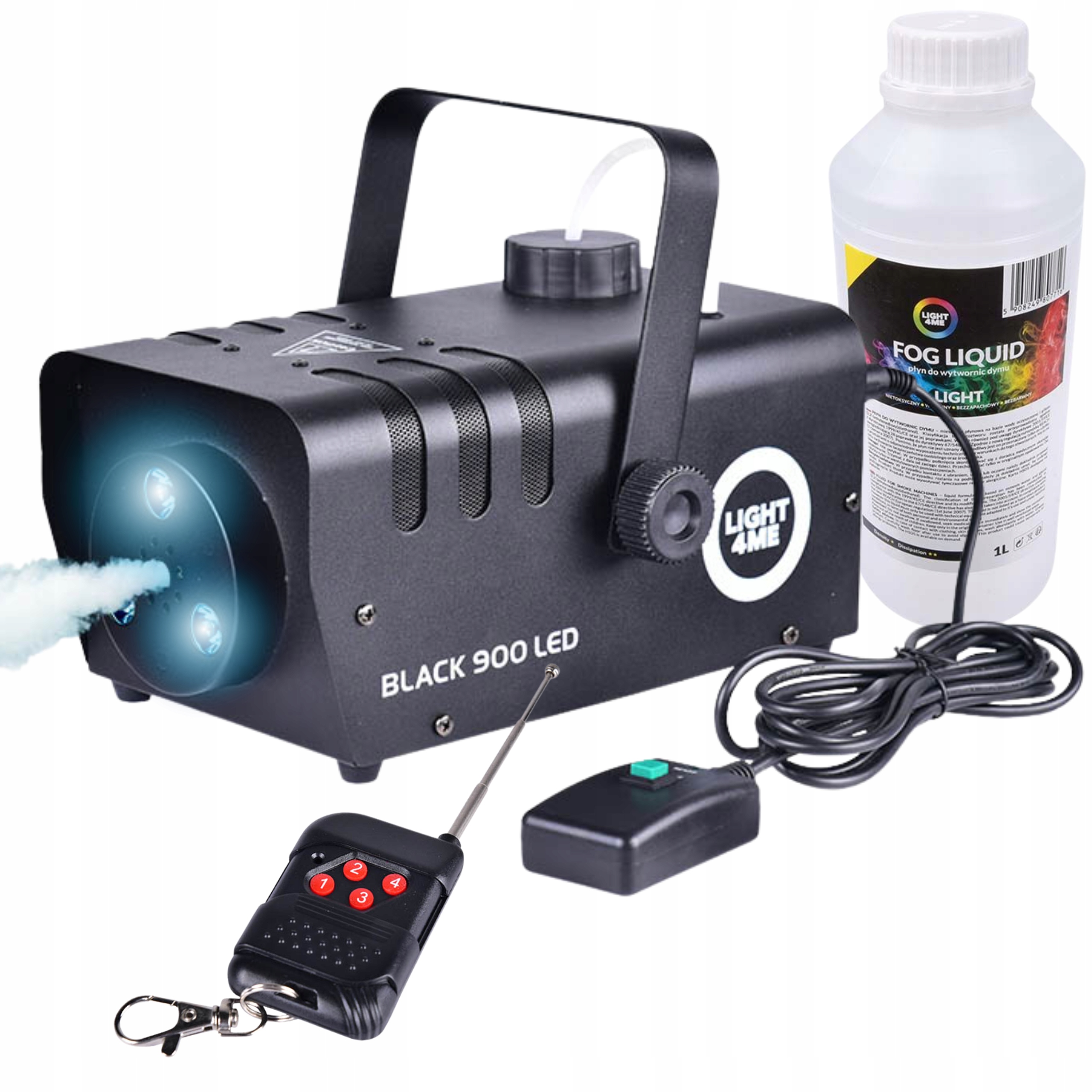 Výrobník Kouře, Mlha, Kouřová Mašina LIGHT4ME Černá 900 Led Kapalina