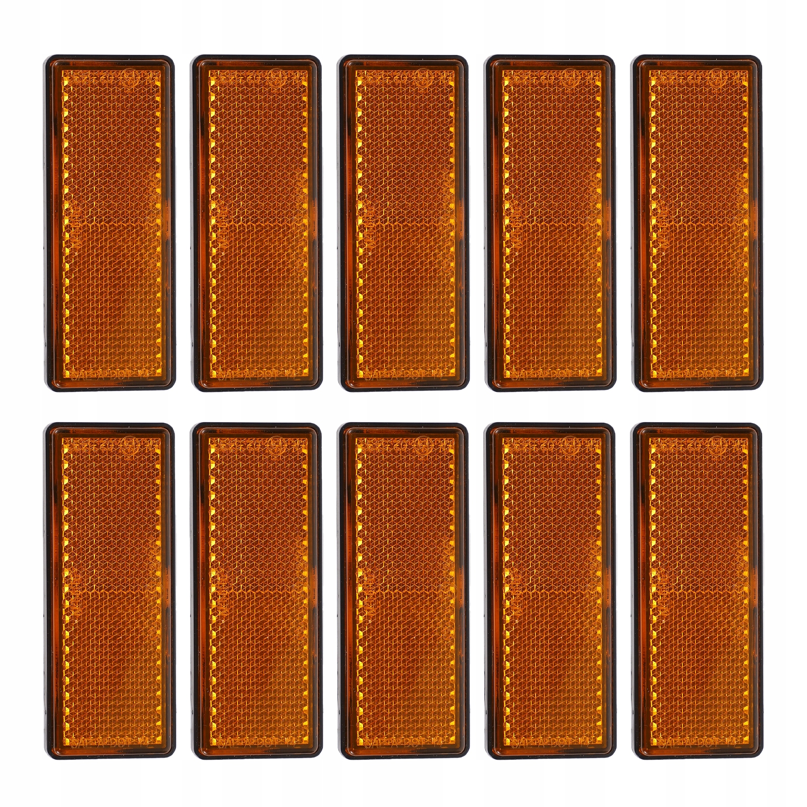 10 SZT SAMOPRZYLEPNYCH ODBLASKÓW SAMOCHODOWYCH Kolor pomarańczowy