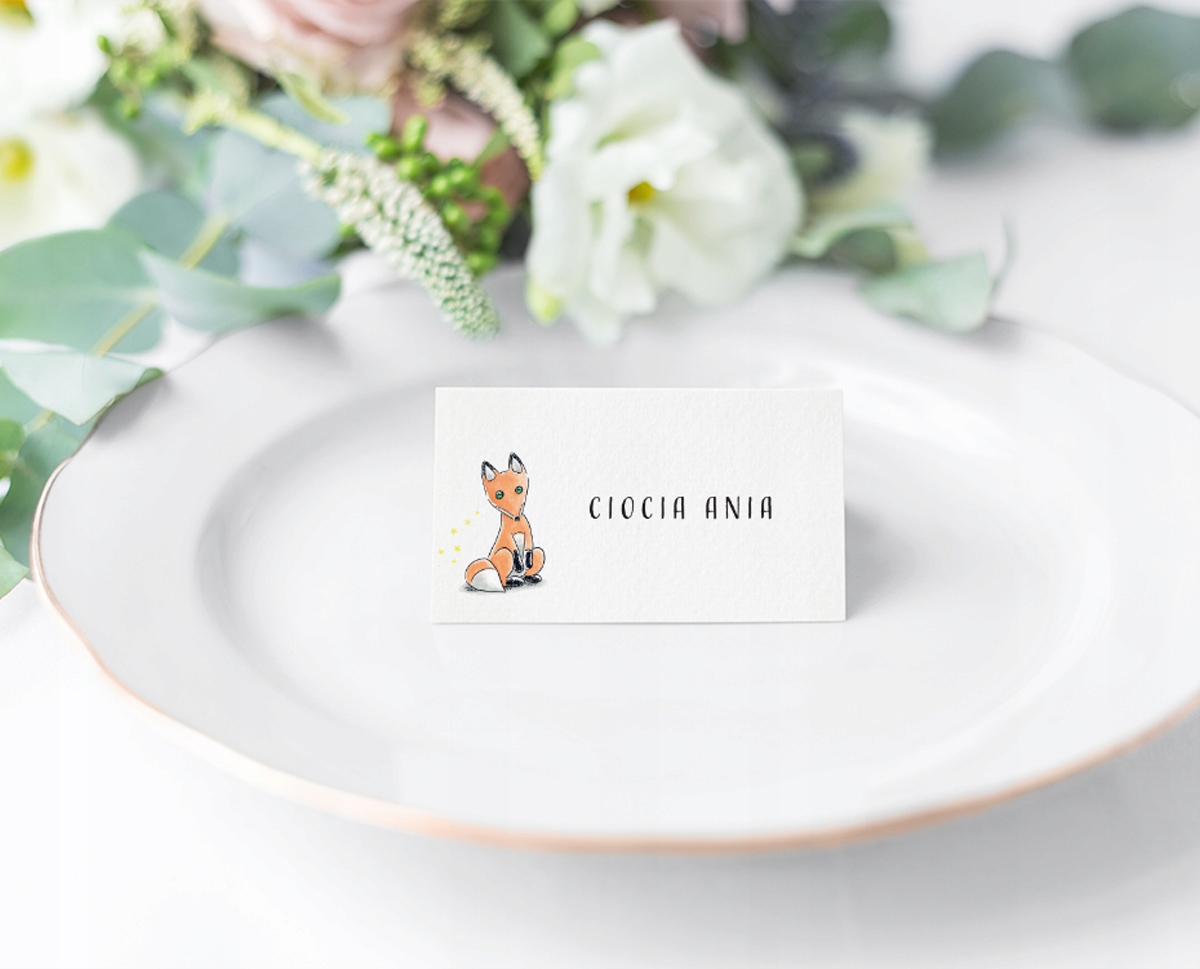 Winietki na Chrzest Święty, 10szt, Lisek Wysokość produktu 5 cm