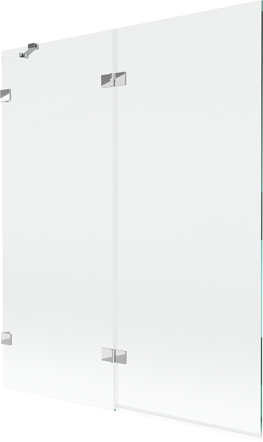 Mexen Lunar vanová zástěna 2dílná levá 140 x 150 cm, transparentní, chrom