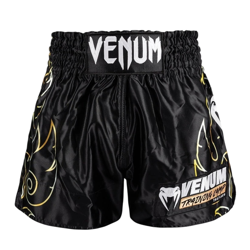 spodenki muay thai venum vtc flames L Czarny/złoty