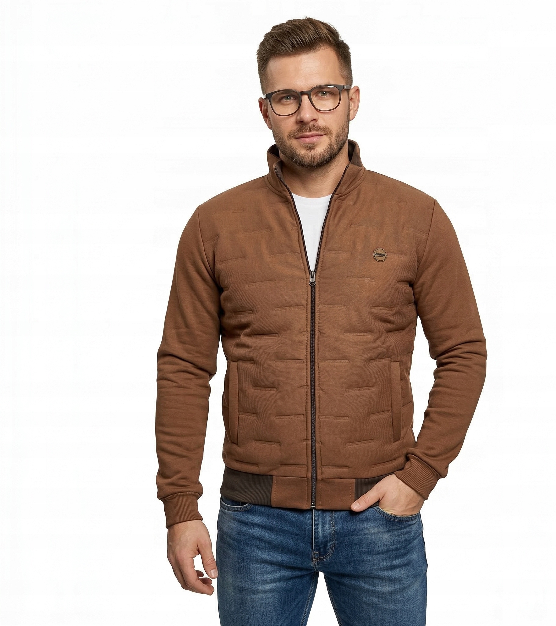 Bluza Męska Rozpinana karmelowa Bastion bawełniana Polska R29 M