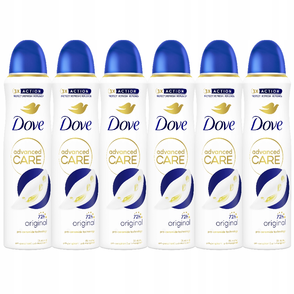 6 x Dove Advanced Care Antyperspirant w aerozolu Original 150 ml