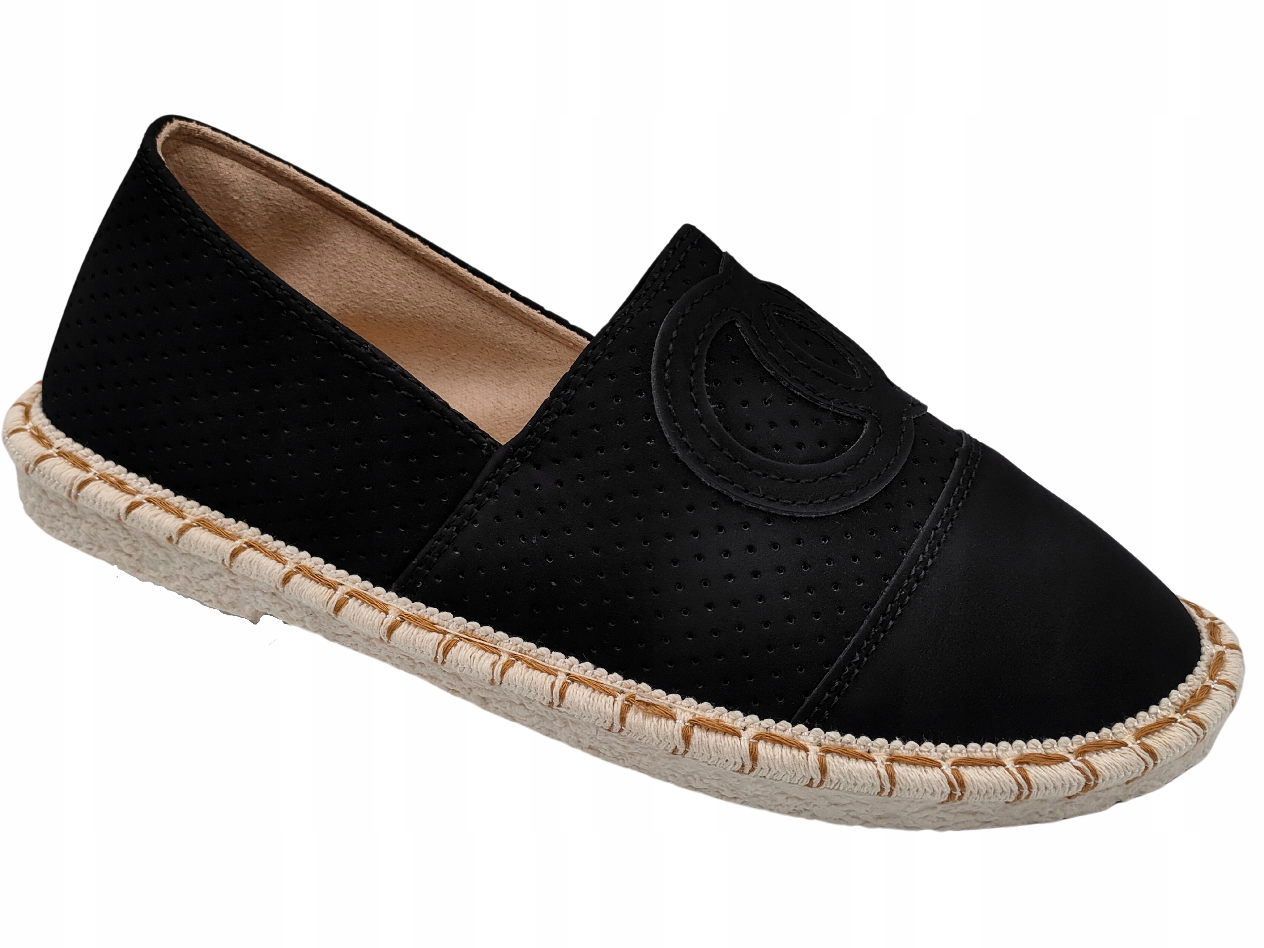 ESPADRYLE DAMSKIE Tenisówki wsuwane trampki LEKKIE czarne r. 40 Kolor czarny