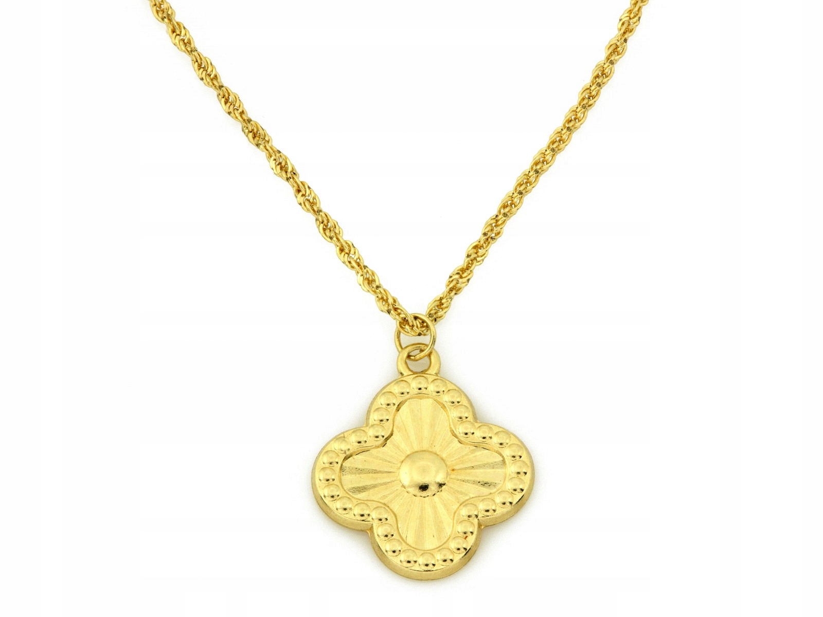 Zlatý náhrdelník 585 s frézovaným květem 45 cm, kytička 1.02 g, korda