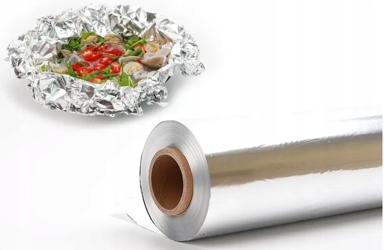 FOLIA ALUMINIOWA SPOŻYWCZA 90m SZEROKA ROLKA GRUBA CATERINGOWA 1,4 KG