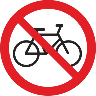 Naklejka foliowa - Zakaz Jazdy Na Rowerze 5x5 cm