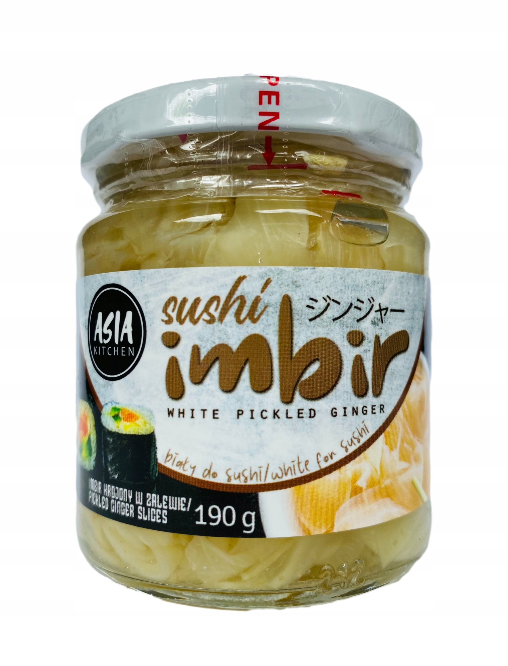 

Imbir marynowany Biały 190g w zalewie do sushi