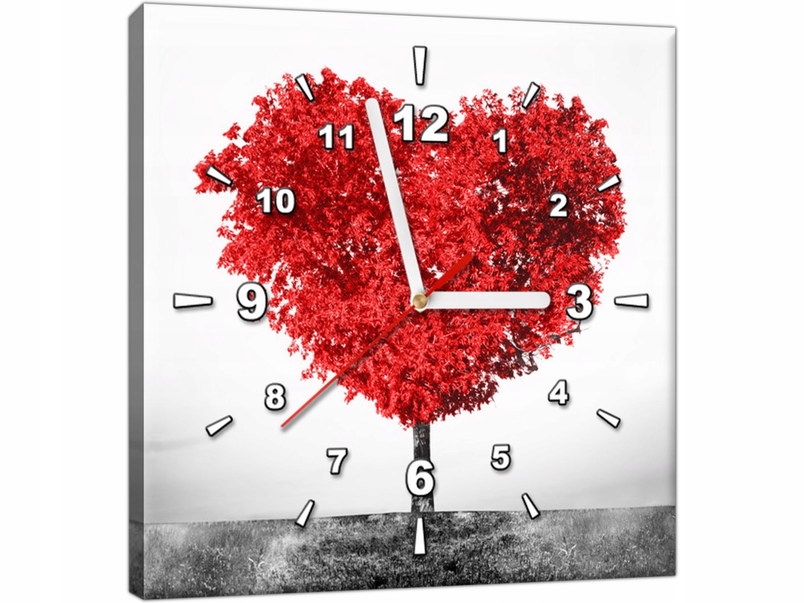 

Obraz z zegarem na ścianę 30x30 Serce Miłość Love