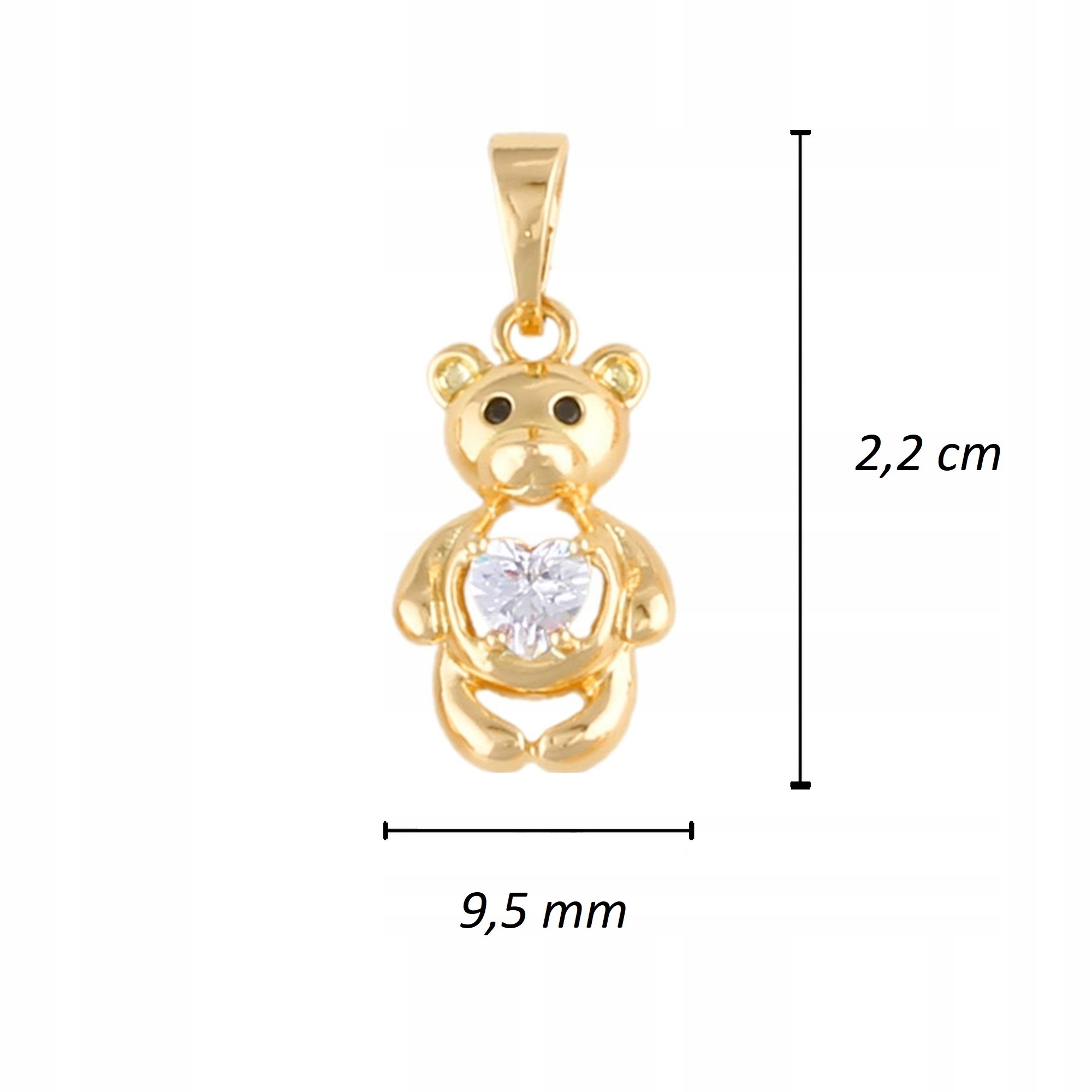 DAMSKA ZAWIESZKA MISIEK MIŚ 18 KARATÓW GWARANCJA Marka Golden Celebrity