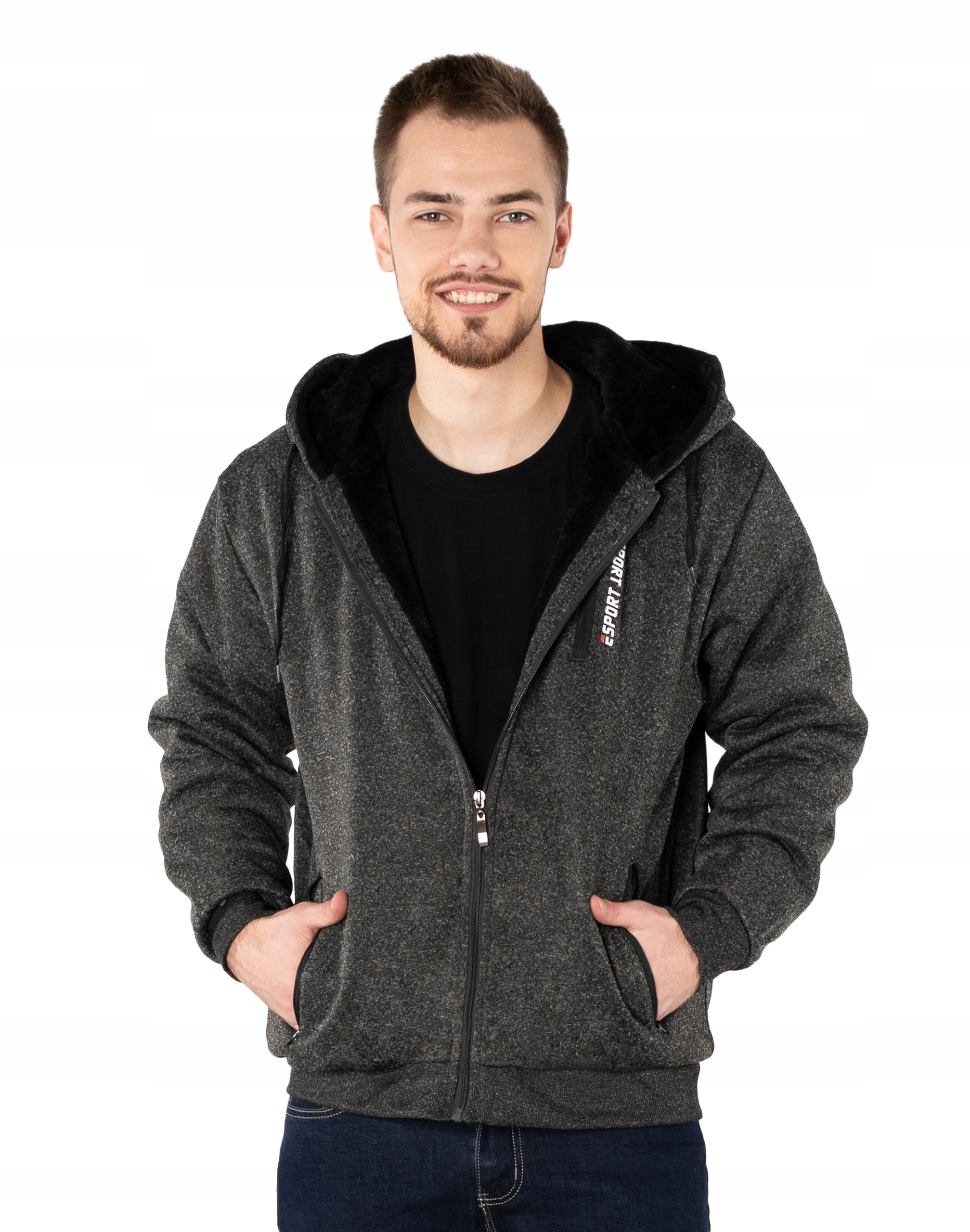 

Ciepła Bluza Męska Ocieplana Futerkiem 74315-1 L