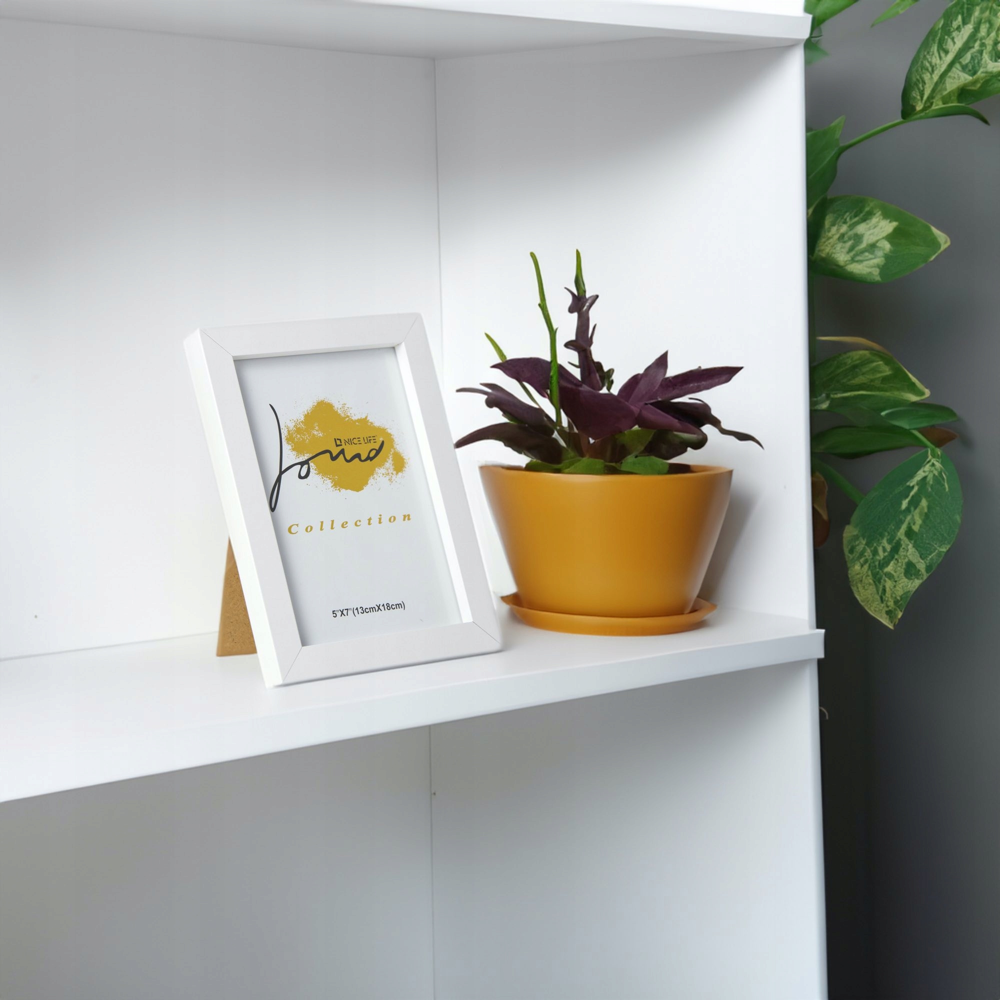 RAMKA NA ZDJĘCIA PLAKAT RAMA STOJĄCA Z NÓŻKĄ 13X18 CM BIAŁA Kolor biały