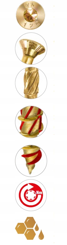 WKRĘTY CIESIELSKIE KMWHT 4x70 TORX ŁEB STOŻKOWY KLIMAS 200sztuk Średnica 4 mm
