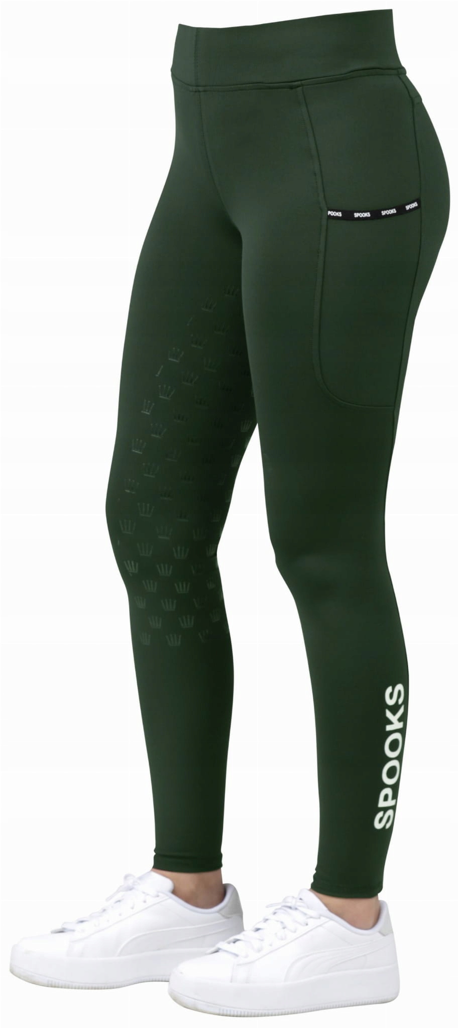 Spooks Legginsy damskie Emalia Full Grip dark forest L