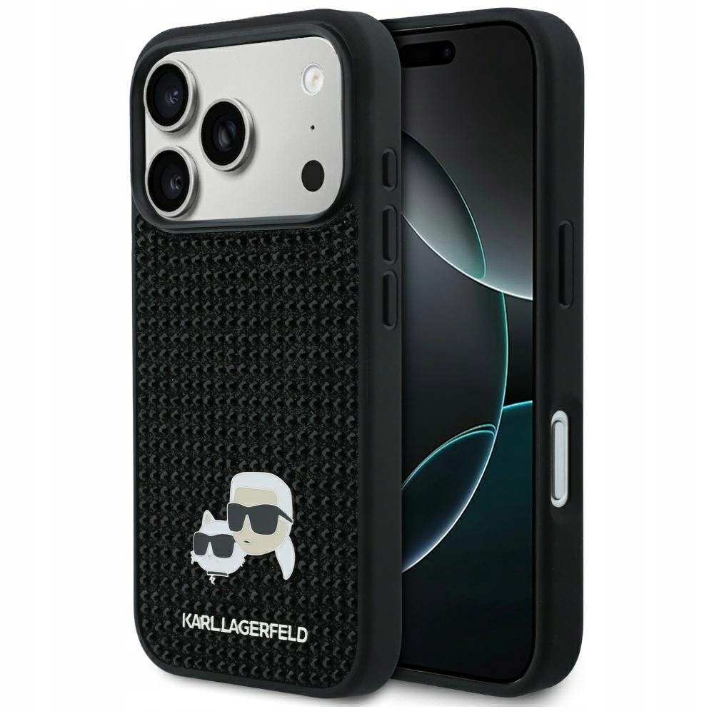 Etui Karl Lagerfeld Rhinestones Karl&Choupette Pin do iPhone 17 Pro cza