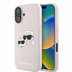 Etui Karl Lagerfeld Silicone nauble Heads Print MagSafe na iPhone 16 Plus