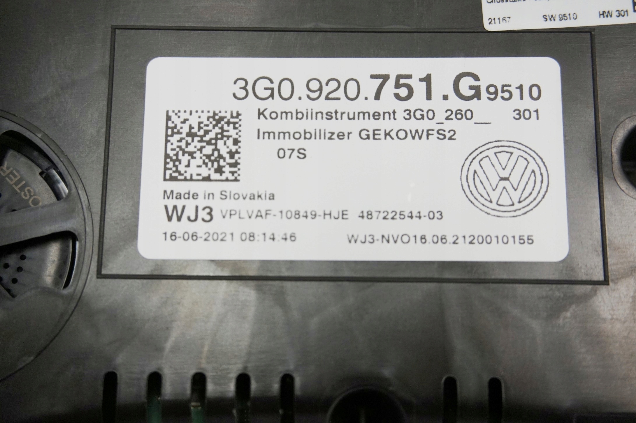 спидометр vw PASSAT B8 РЕСТАЙЛИНГ 2.0tdi 3G0920751 9KM 3G0920751G