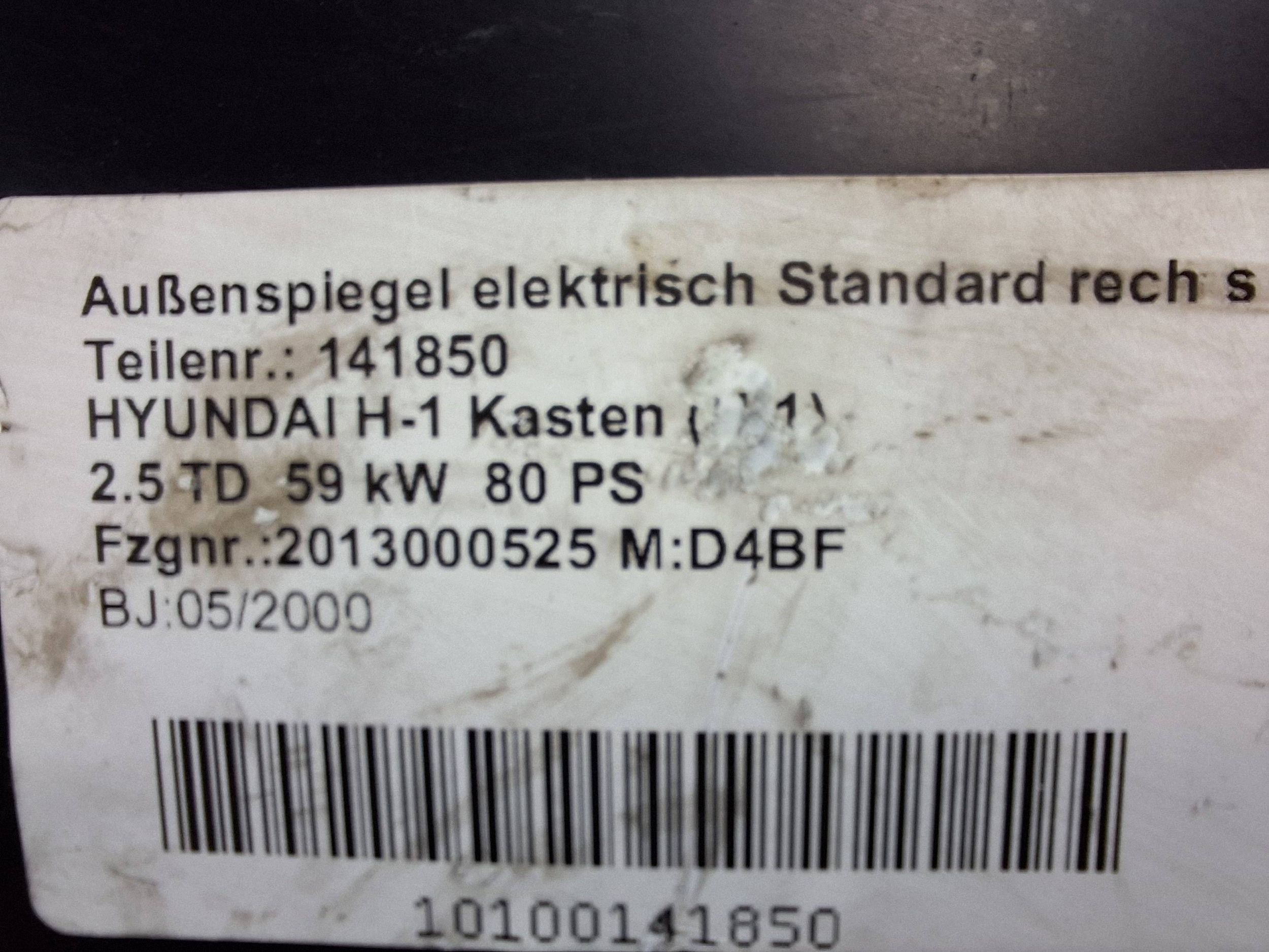 mirror right HYUNDAI H1 97-07 3 PIN EUROPA