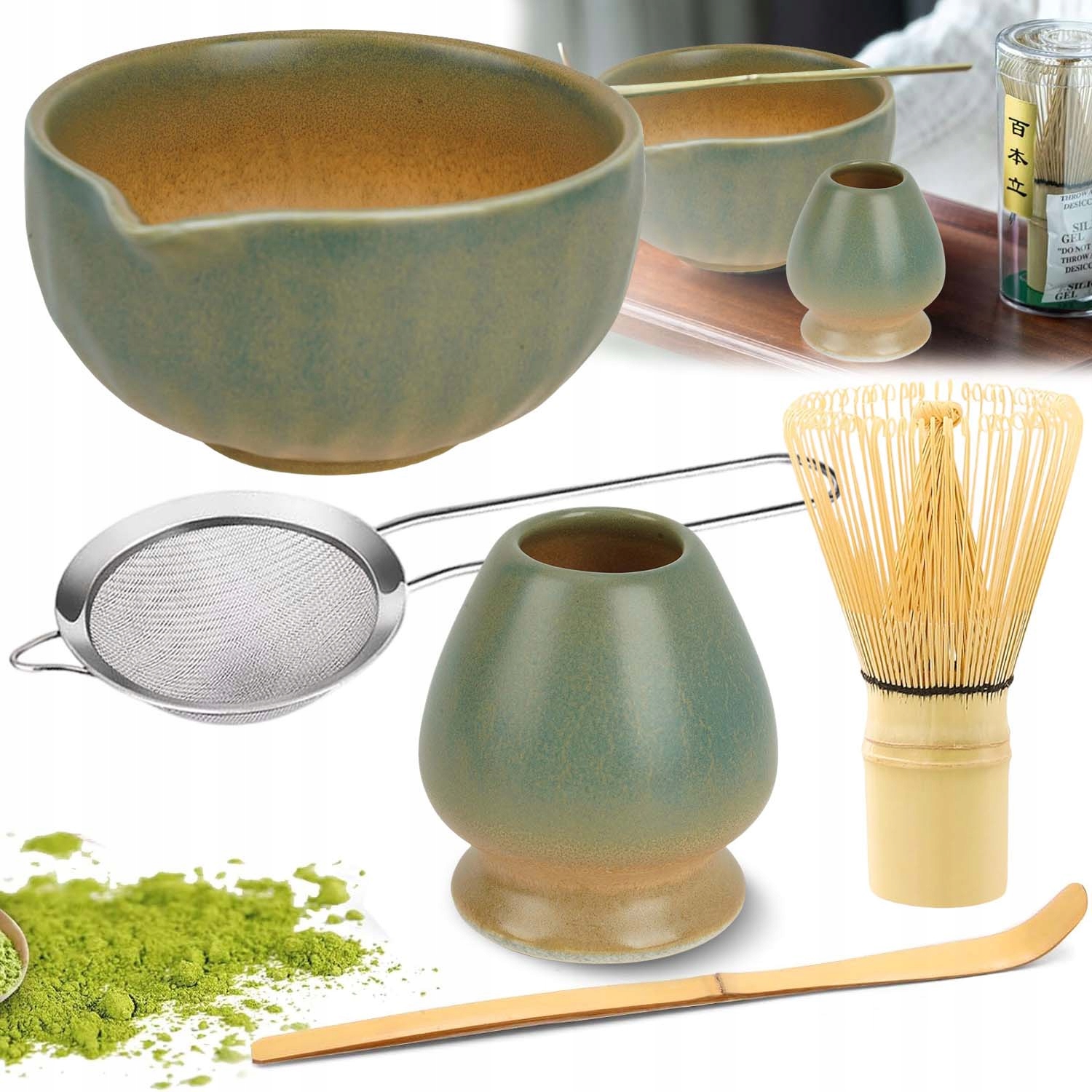 Levně Sada Na Přípravu Čaje Matcha, Sada Metliček 5 Ks S Nádobou Na Matcha 5 V 1