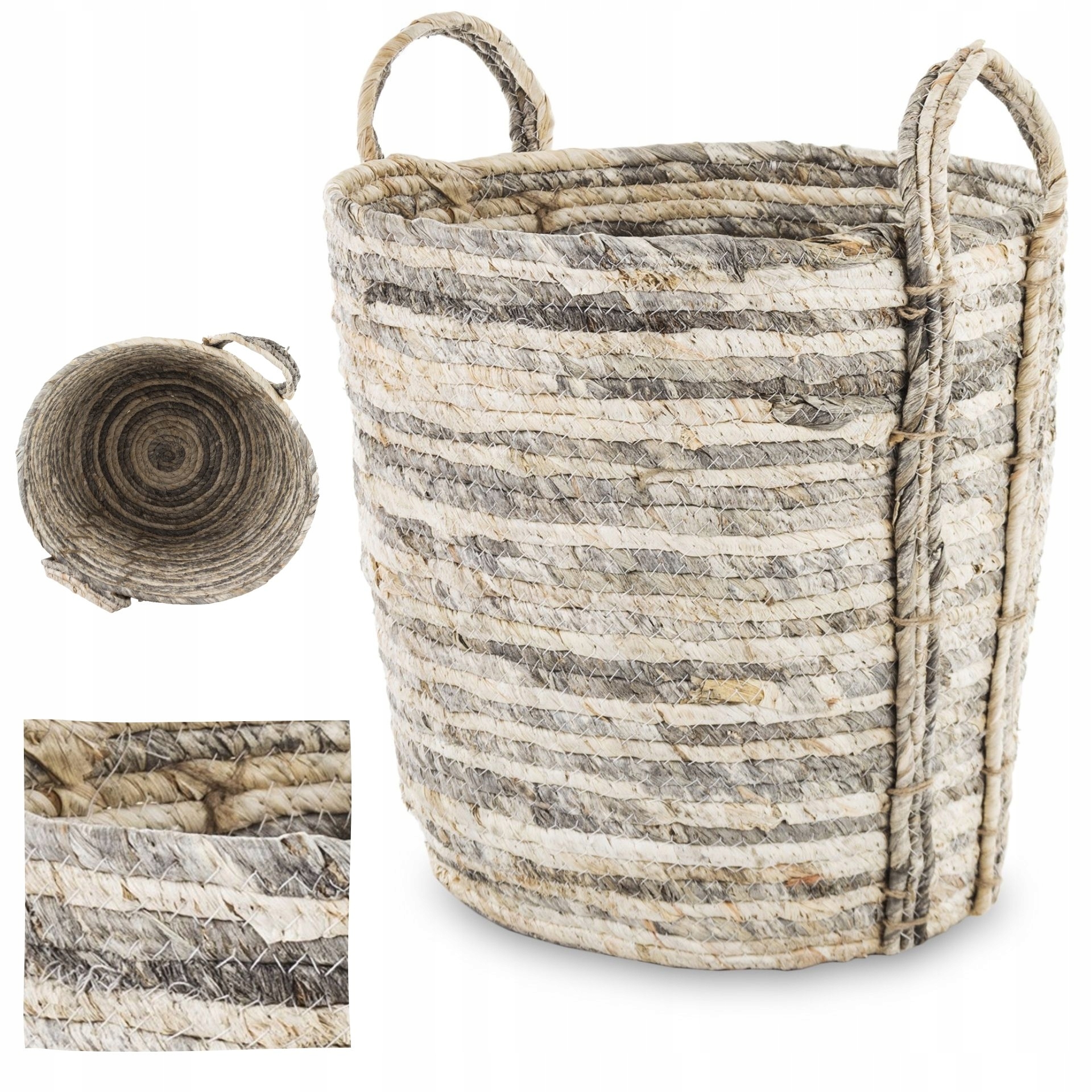 

Pleciony Kosz Szary Do Przechowywania Duży 42x36cm