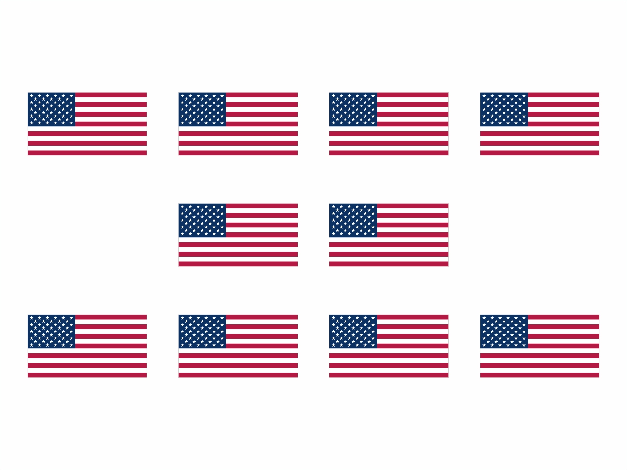 Flaga amerykańska Stany Zjednoczone Ameryki naklejka Usa wlepka 10 sztuk