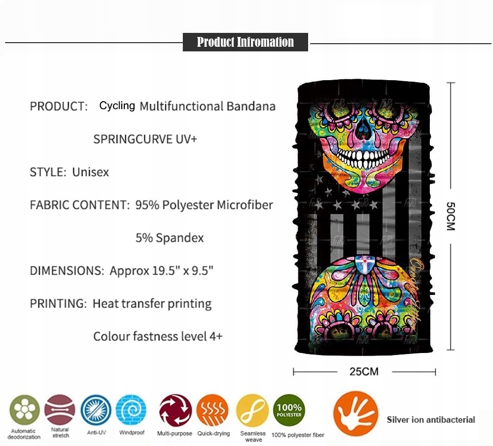 BANDANA SZALIK KOMIN CHUSTA APASZKA CZASZKA 06 Model Czaszka 06