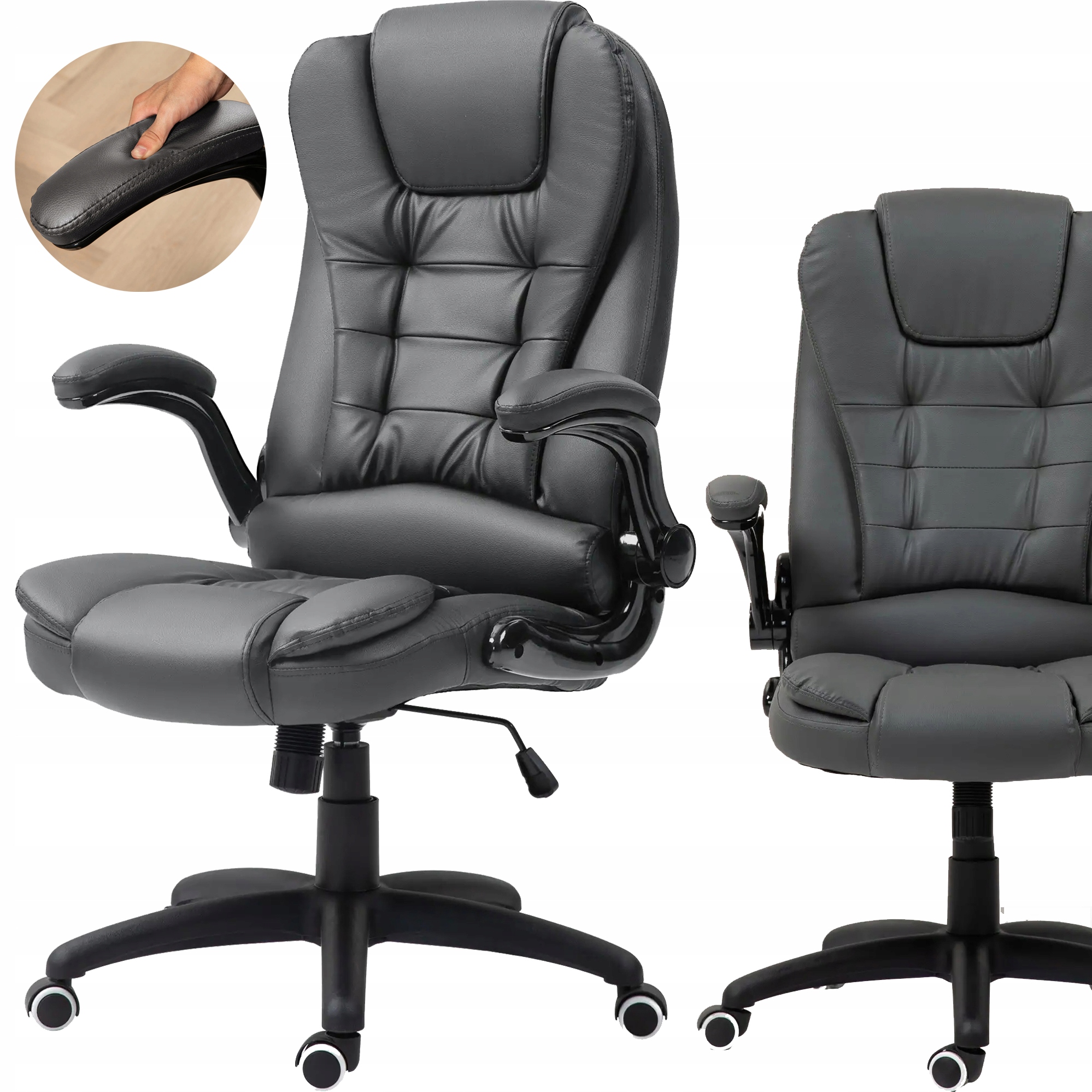 Pohodlné Kancelářské Křeslo Se Sklopnými Područkami, Ekologické, Odolné Do 120 Kg