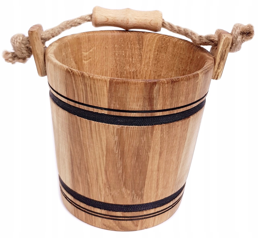 

Wiaderko Dębowe Ozdobne Drewno Czerpak 1000 ml.