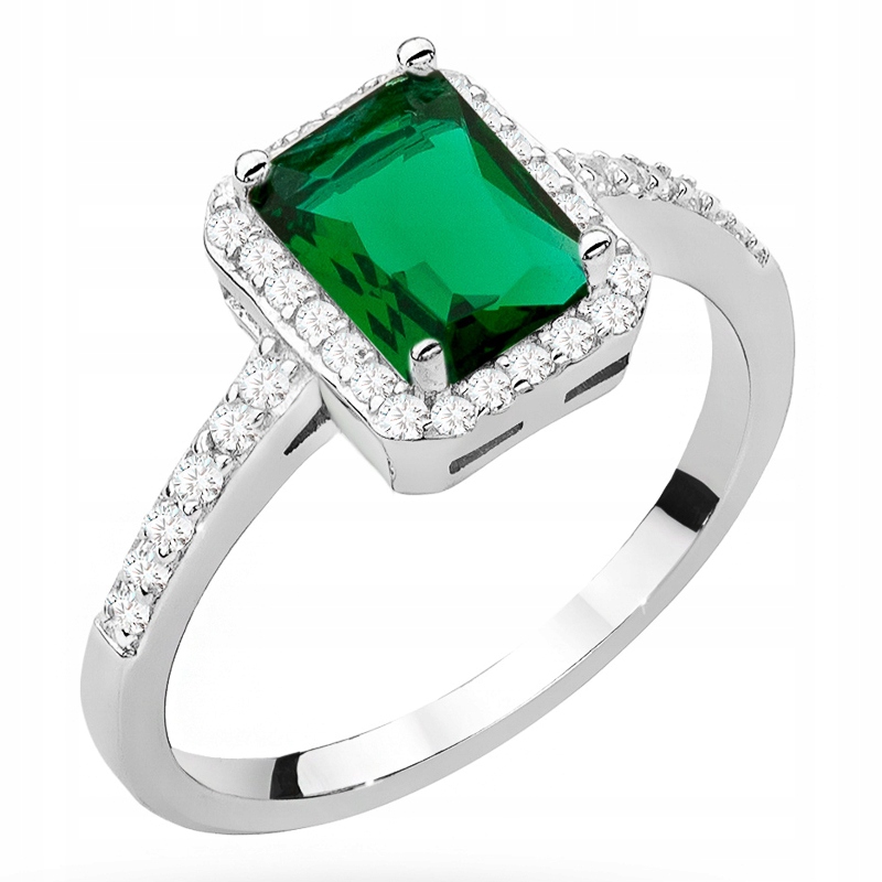 Piękny Srebrny Pierścionek 925 z Cyrkoniami r.19