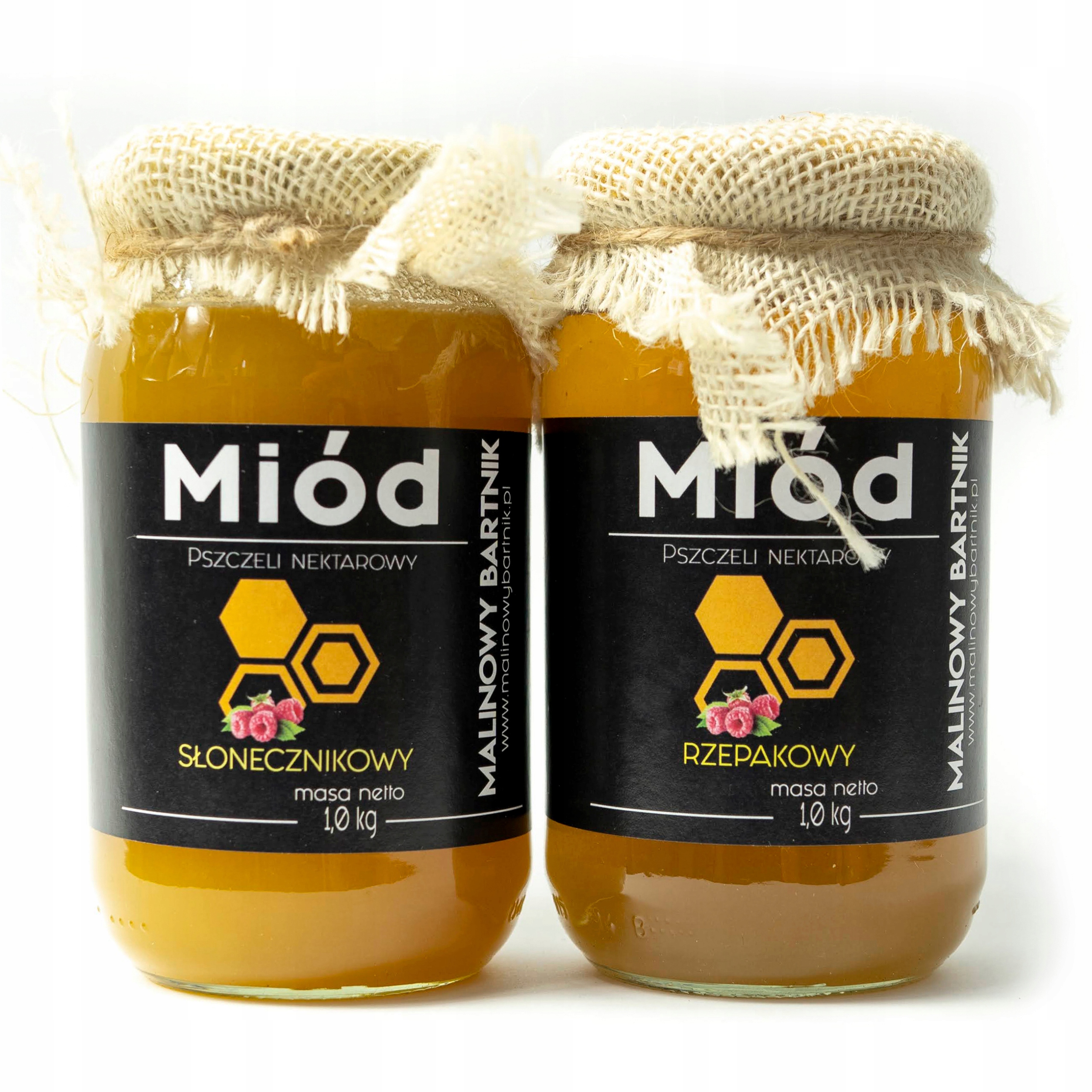 Zestaw Miodów Słonecznikowy i Rzepakowy 2 kg Tegoroczne 2025