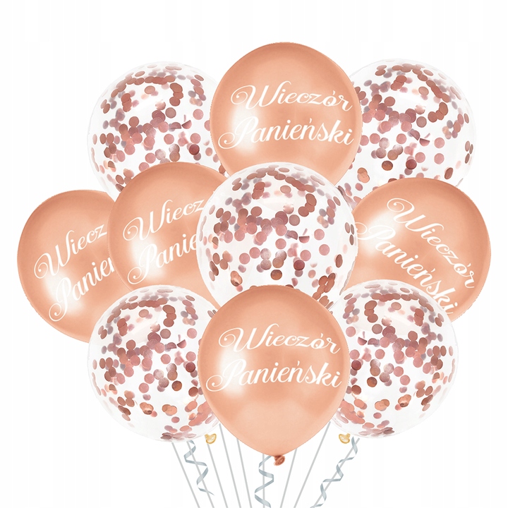 

Balony Wieczór Panieński z Konfetti Rose Gold 10sz