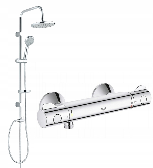 

Deszczownica zestaw +termostatyczna bateria Grohe